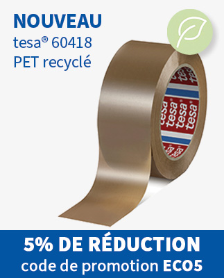 Profitez de 5 % de réduction sur le nouveau ruban écologique de tesa®️ avec de code de promotion ECO5.