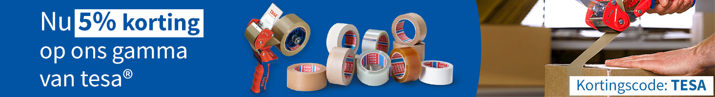 Met de kortingscode TESA ontvangt u 5% korting op alle producten uit het tesa®-gamma (afbeelding) Met de kortingscode TESA ontvangt u 5% korting op alle producten uit het tesa®-gamma (afbeelding)
