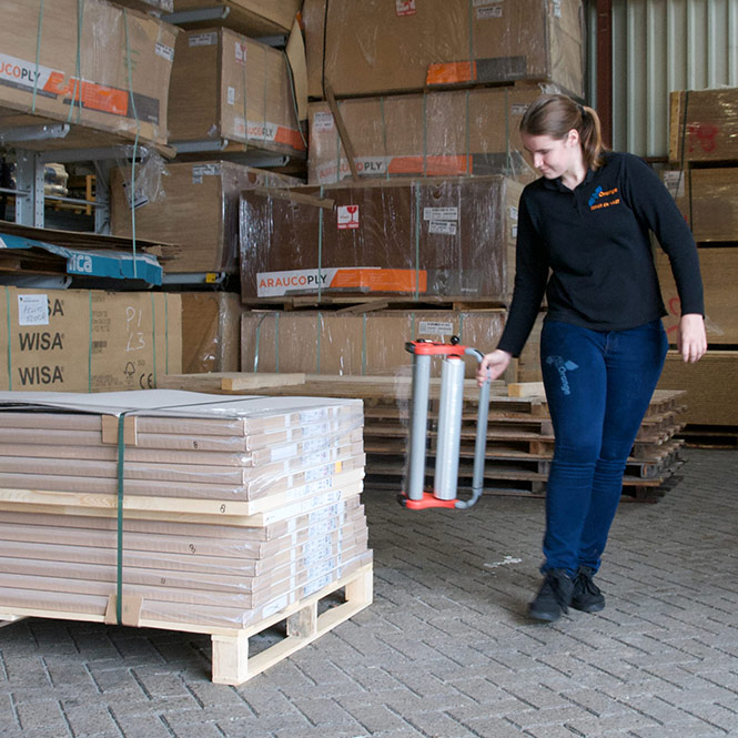 Ergonomische afroller voor rekfolie
