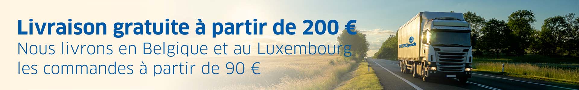 Livraison gratuite à partir de 200 €. Nous livrons en Belgique et au Luxembourg les commandes à partir de 90 €
