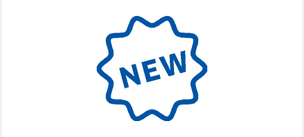 Nieuwigheden Icoon "NEW" blauw op witte achtergrond Nieuwigheden Icoon "NEW" blauw op witte achtergrond