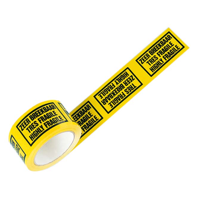 Tape PVC bedr. 50mmx66m geel -Breekbar-