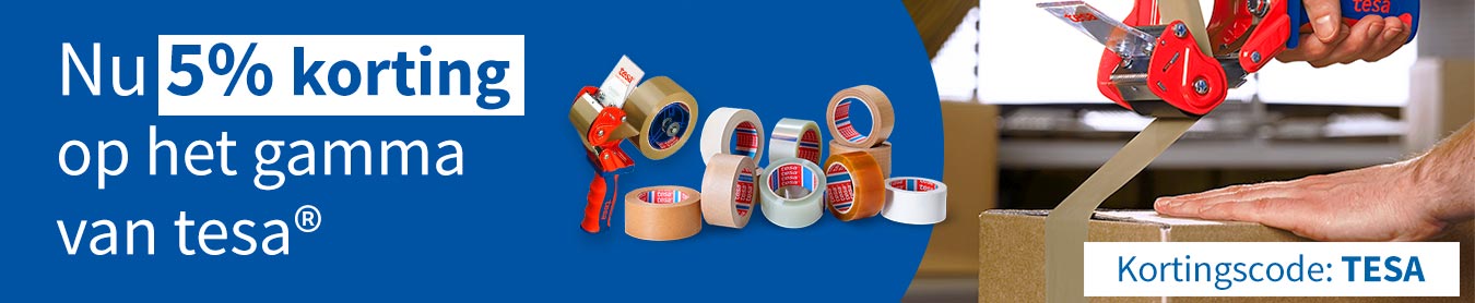 Met de kortingscode TESA ontvangt u 5% korting op alle producten uit het tesa®-gamma (afbeelding) Met de kortingscode TESA ontvangt u 5% korting op alle producten uit het tesa®-gamma (afbeelding)