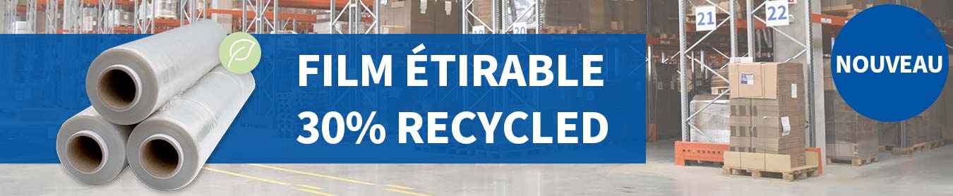 Découvrez notre nouveau film étirable 30% recycled (image) Découvrez notre nouveau film étirable 30% recycled (image)