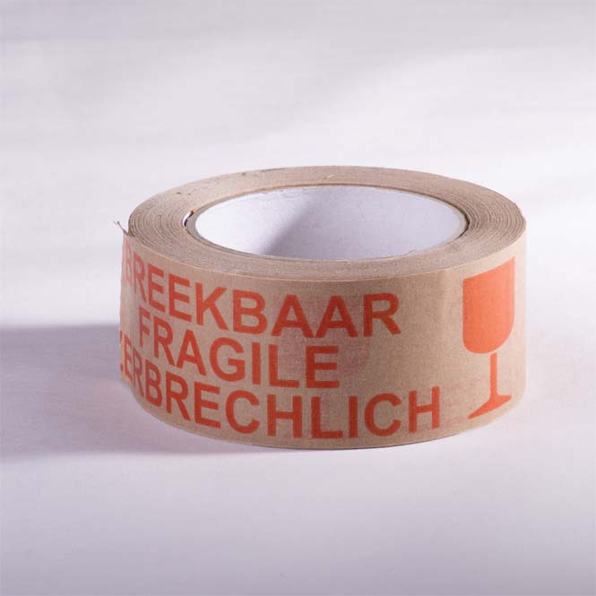 Papieren tape 'breekbaar / fragile / zerbrechlich' Papieren tape 'breekbaar / fragile / zerbrechlich'