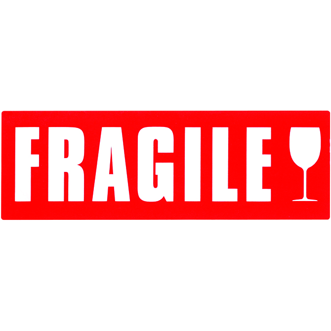 Etiket papier 60x30mm -Fragile+logo-