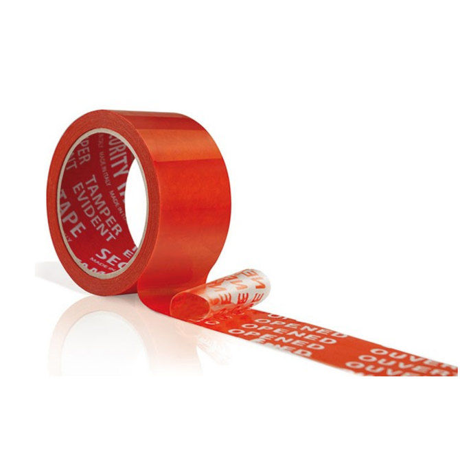 PP security tape 50mmx50m red -opened-