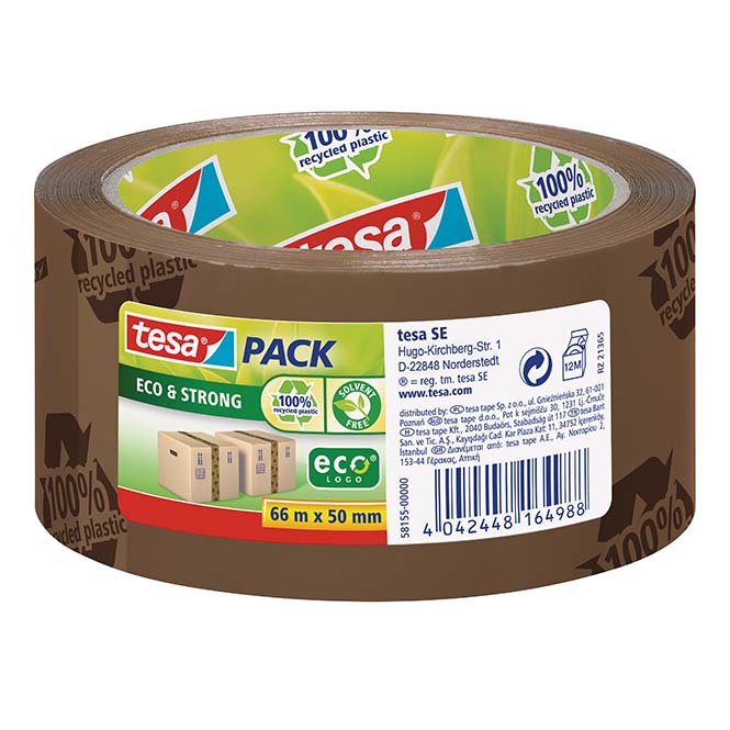 Gerecycleerde PP-verpakkingstape – tesapack® 58155 & 58156