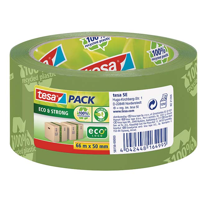Gerecycleerde PP-verpakkingstape – tesapack® 58155 & 58156